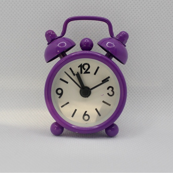 Other - Mini Vibrant Purple Retro Decor Accent Clock